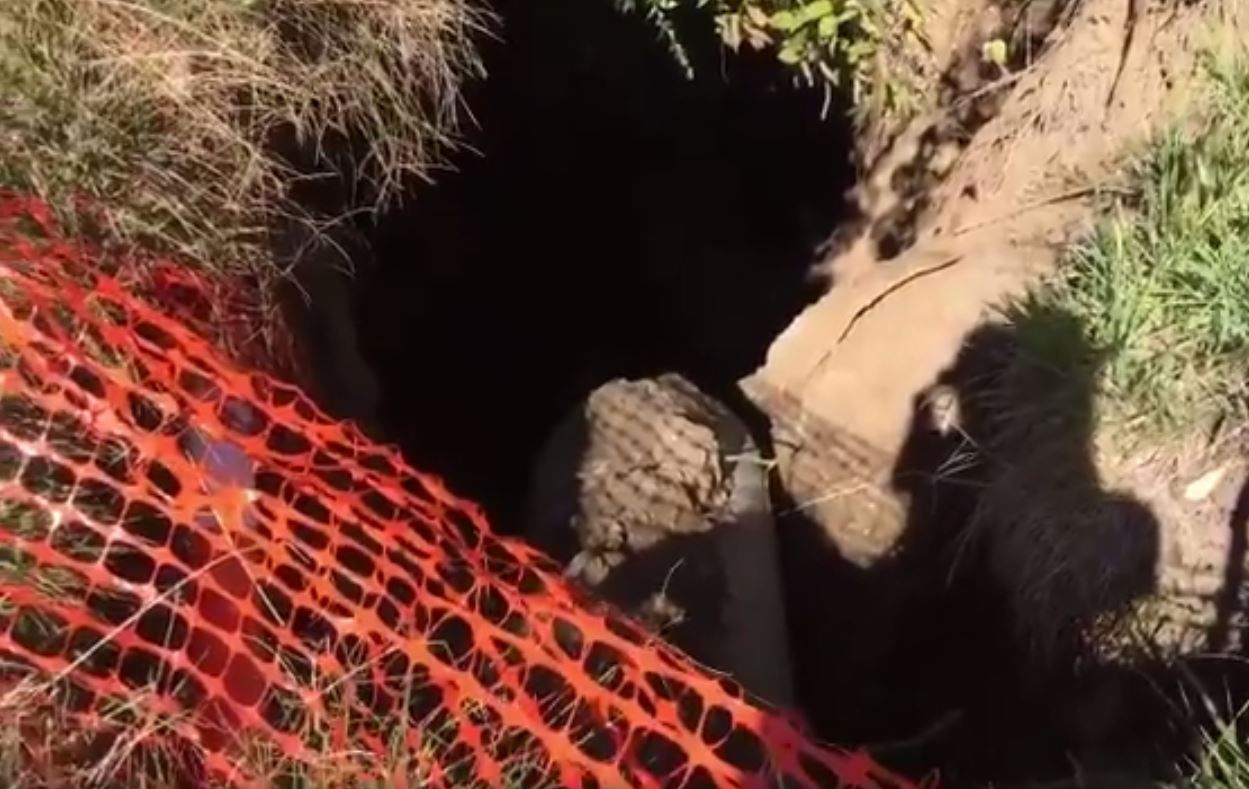 30foot sinkhole opens up along walking area in Northeast Kansas KCTV5