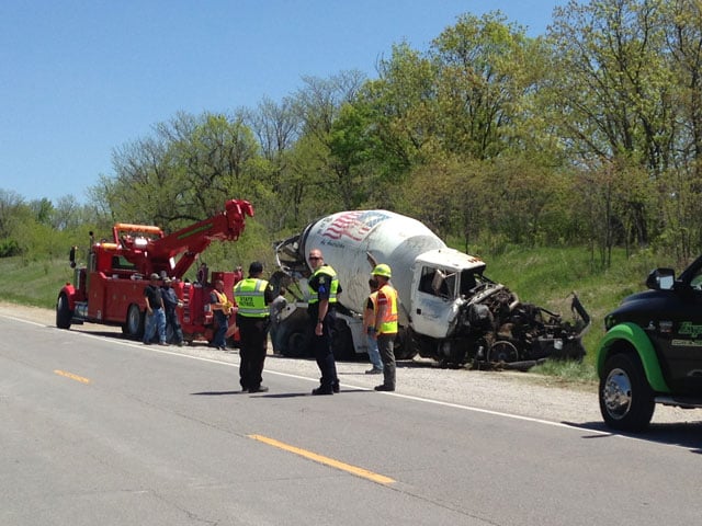 Driver Dies After His Cement Truck Crashes, Plunges Off Bridge - KCTV5 News