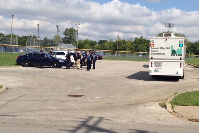 The standoff was called at 10:52 a.m. Wednesday. The home is at 43rd Street and Myrtle Avenue. (Andrew Zimmerman/KCTV5 News)